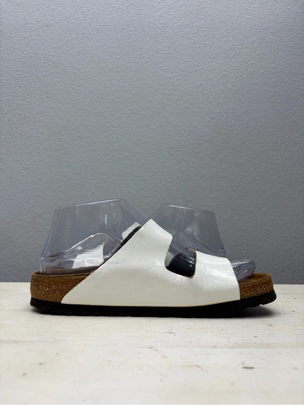Birkenstock White Patent Leather Arizona Sandals Size 36
